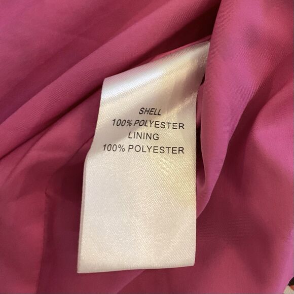 Anna Cate Ruffle Sleeve Blouse XS Pink Red Abstract Print V-Neck Feminine Top - Picture 5 of 7